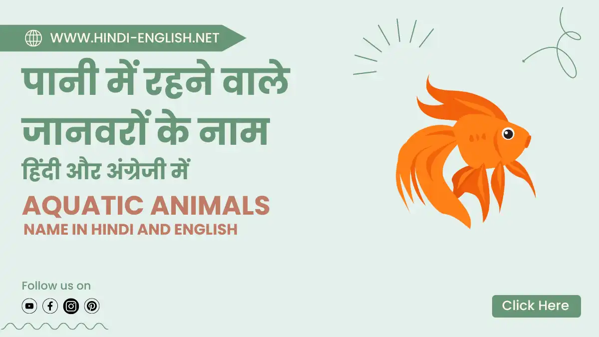 water animals name in hindi and english